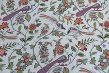 SCHUMACHER GARDINENSTOFF DESIGN Campagne PERSIMMON & ROSA 3,5 METER LEINENMISCHUNG