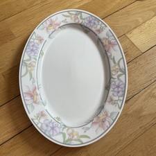 Porzellan Servierteller Kuchenteller Oval ca. 32x23cm China Pearl Gloria Floral