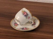 Rosenthal Selb Bavaria Moccatasse mit Untertasse Rosen Golddekor