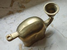 *Kerzenleuchter in aus Messing mit Handgriff zum tragen einarmig Elefant Massiv