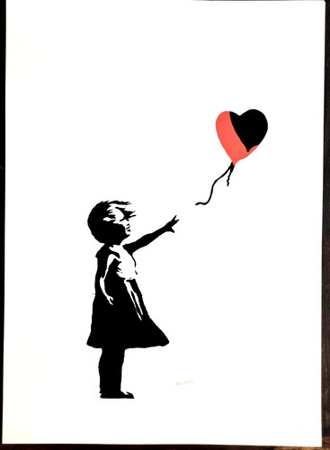 Lithographie banksy girl - , "girl