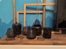 Dekoset Schwarz Gothic Romantik Metall Zahlen Windlichter Blumenampel Tonne