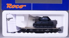 H0 DC Roco 66901 Schwerlastwagen SSys DRG mit Panzer "Ostwind" in OVP #WA_41
