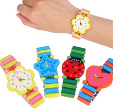 4x Holzarmbanduhr Kinder