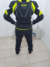 Neuwertige Büse Lederkombi 2tlg. schwarz / neongelb mit Handschuhe