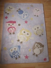 LIVONE? KINDERTEPPICH 160 X 230 cm bunte EULEN helllia fliederfarben