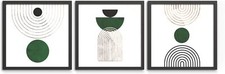 Bilder Set Arc 3x 30x30 cm mit Rahmen - Mid Century Vintage Bild Retro 80er 70er