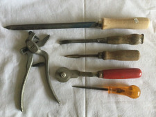 6X SCHUSTERWERKZEUG # LEDERBEARBEITUNG # NIETENZANGE # AHLE ETC. # GEBRAUCHT