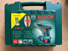 Akkuschrauber Bosch, PSR 12 Grün, Ladegerät und 2. Akku inkl. Bitset