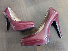 Rote Lack Plateau Pumps von Nine West - Gr 40 / 9W  - Absatz 12cm, Plateau 2,5cm