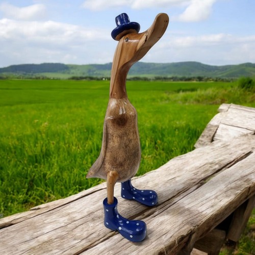 Deko holz ente gummistiefel - deko,