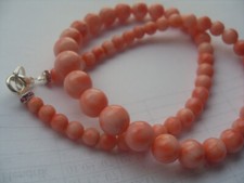 Korallen Kette, Engelshaut Koralle,, 50 cm, 47 g, hoch glänzend!