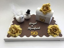 Geldgeschenk goldene Hochzeit  Hochzeitsgeschenk Tauben Truhe personalisiert