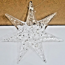 Großer einzigartiger handgefertigter siebenzackiger Weihnachtsstern aus verschmolzenem Glas Geschenk
