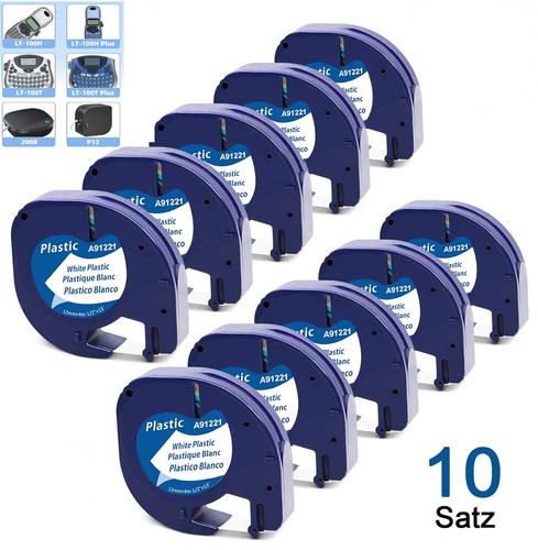 10x 91221 12mm weiß plastic - 12mm,