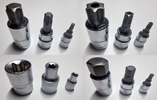 Steckschlüssel Einsatz 1/4" 3/8" 1/2" Torx Außen Innen Plus Nuss Innensechskant