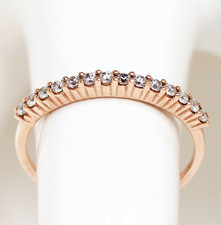 Beisteckring Damenring 9 Karat 375 Gold 1,14g Rotgold 14 Zirkone Gr. zw. 53 / 54