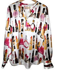 Herzensangelegenheit Damen Seiden  Bluse Gr. 40  L Seidenbluse NP 275€ Printlook