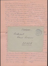 Tarnowitz FP.-Brief Text 24.1.1942 an Marine-Artillerie-Abt. 505 Molde Norwegen