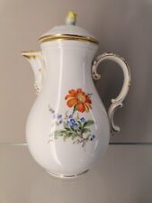 Meissen große Kaffeekanne Neuer Ausschnitt 1.Wahl Blume 2 Gold 26cm 