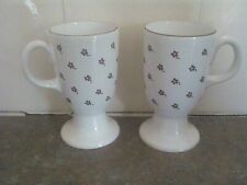 Sodahl Tee-/Kaffeetassen mit Fuß x 2, Denmark, Muster "Gänseblümchen" in braun, 80er Jahre