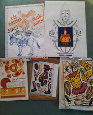 Bastelbögen Hampelmänner Clown Pierrot Spielzeug Bärenpresse Konvolut