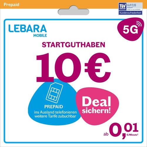 Lebara prepaid sim karte mit - prepaid, sim-karte