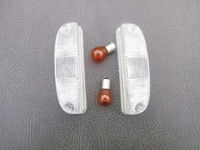 Weiße Blinker Gläser S.W.F Opel Kadett C Manta B mit Rand + Orange Birnen L+R