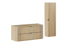 Badmöbel-Set 120cm | 2-tlg. zum Unterbau | cream oak | OLIVE GARDEN
