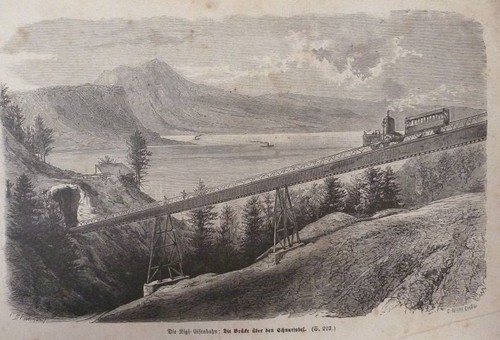 Holzstich eisenbahnen die - holzstich,