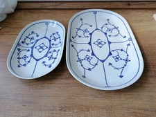 Jäger Eisenberg Blau Saks Porzellan Servierplatten 23,5cm +33cm GDR
