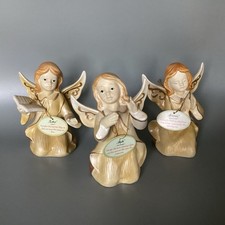 Engel Schutzengel Figuren Goebel 3 Stück Gold Farbig mit Namensschild 13cm hoch