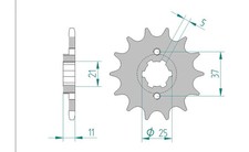 Antriebsritzel, Ritzel Teilung 520, 15 Zähne 112300-15 für Aeon Cobra 220 05-10