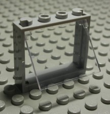 Lego Fenster 1x4x3 Weiss mit Transparenter Kipp Scheibe