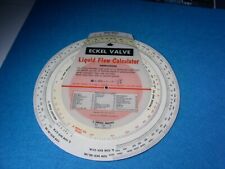 Rechenscheibe ECKEL VALVE , Air Flow Calculator / Liquid Flow Calculator