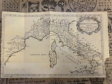 1772  Antike Karte von Italia Illustration Stahlstich? Gravur Kitchin