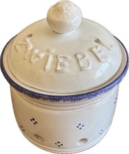 Zwiebeltopf Keramik weiß mit Deckel