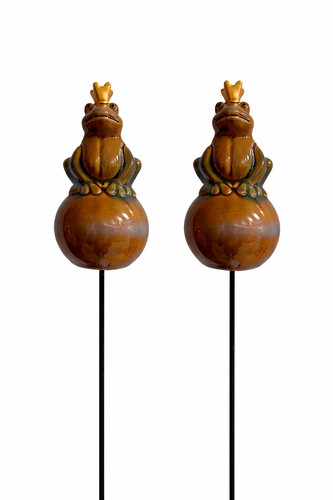 Gartenstecker frosch auf kugel - frosch,