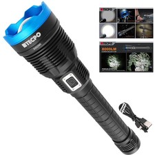 TASCHENLAMPE 8000 LUMEN AKKU HANDLAMPE 200m LEUCHTWEITE 6500K + POWERBANK