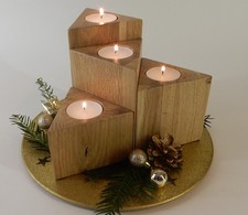 Adventskranz aus Holz Eiche