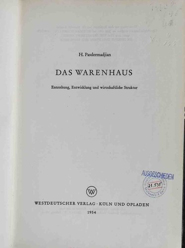 Das warenhaus enstehung - :,