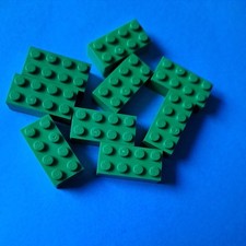 Lego (c) 9x   2x4 - Basic Stein -  Grundbausteine - #3001 - brick green