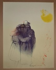 BRUNO BRUNI Original Lithographie, handsigniert, Nr. 55/80 und Geliebte Mathieu