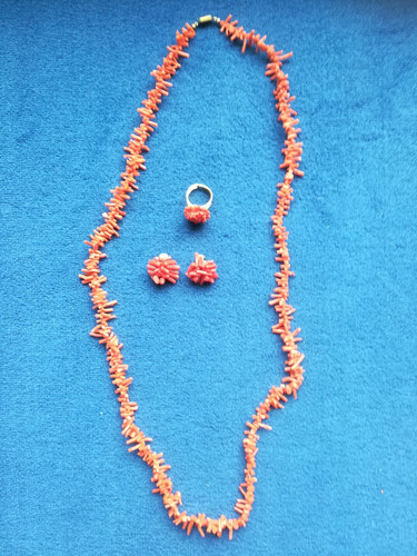 Korallen schmuck set kette - schmuck,