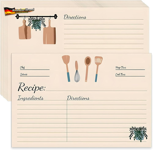 Rezeptkarten set blätter - rezeptkarten, 50