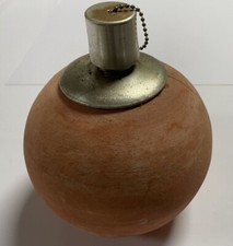 Terracotta Öllampe Kugel Gartenfackel Windlicht - ca. 18 cm hoch
