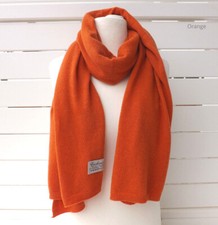 MADE IN ITALY • 30 Farben • Schal Wollschal Strickschal mit Cashmere unifarben