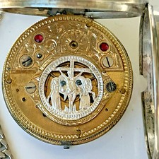 Spindel Taschenuhr Spindeluhr Verge Norton London Pocket Watch Kreuzigung Spz3