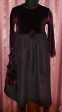Tina Toole ☺ bordeaux Pannesamt+Satin ☺ Kleid mit Beutel+Stirnband  Gr.110 *TOP*