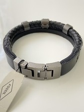 Fossil Armband Herren Leder Schwarz